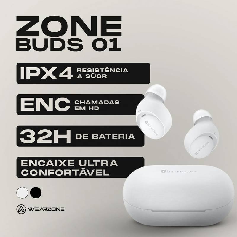 ZONE BUDS 01 | WEARZONE | ENC | IXP4 | SUPER BAIXA LATENCIA